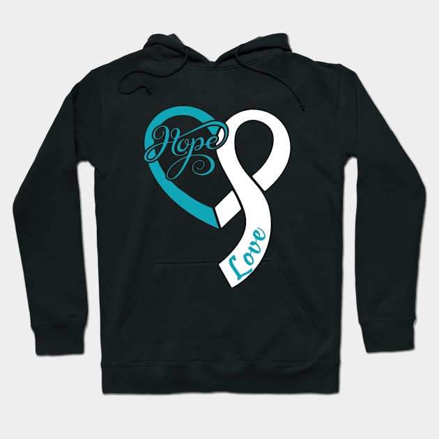 Anxiety Awareness Hope Love Heart Ribbon Valentines Day - Love Shouldn't Hurt Hoodie by DAN LE